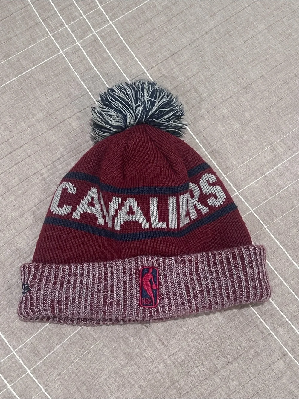 Maroon Pom Knit Beanie Hat